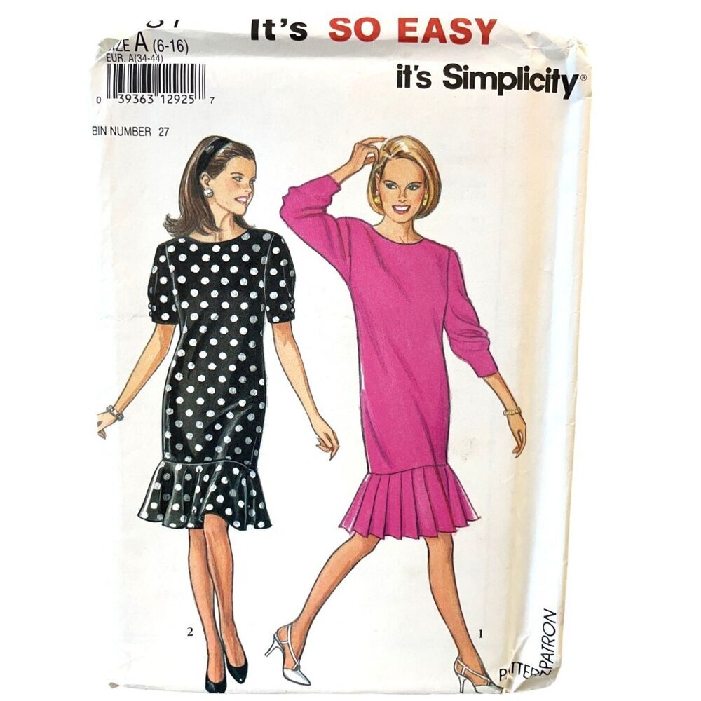 Simplicity‎ Sewing Pattern 7981 Dress Flounce Petite Misses Size 6-16